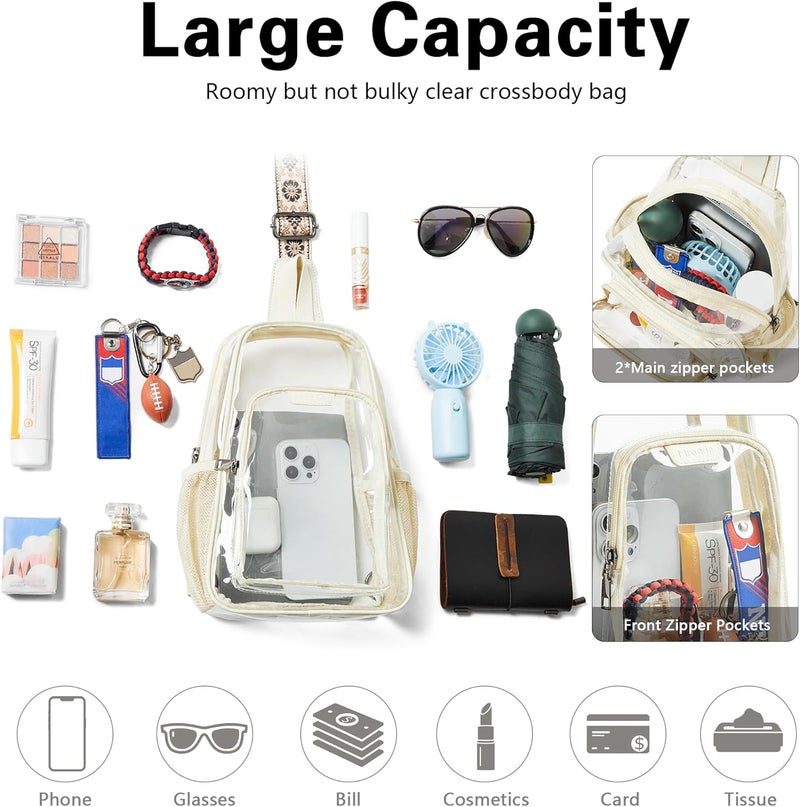 Mroede Clear Bag for Stadium Events Approved Clear Purses for Women Crossbody Transparent Bag Stadium Bags for Concert Sport - Image 5